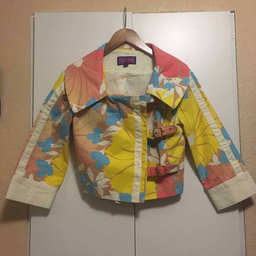 Tracy Feith floral print motorcycle jacket